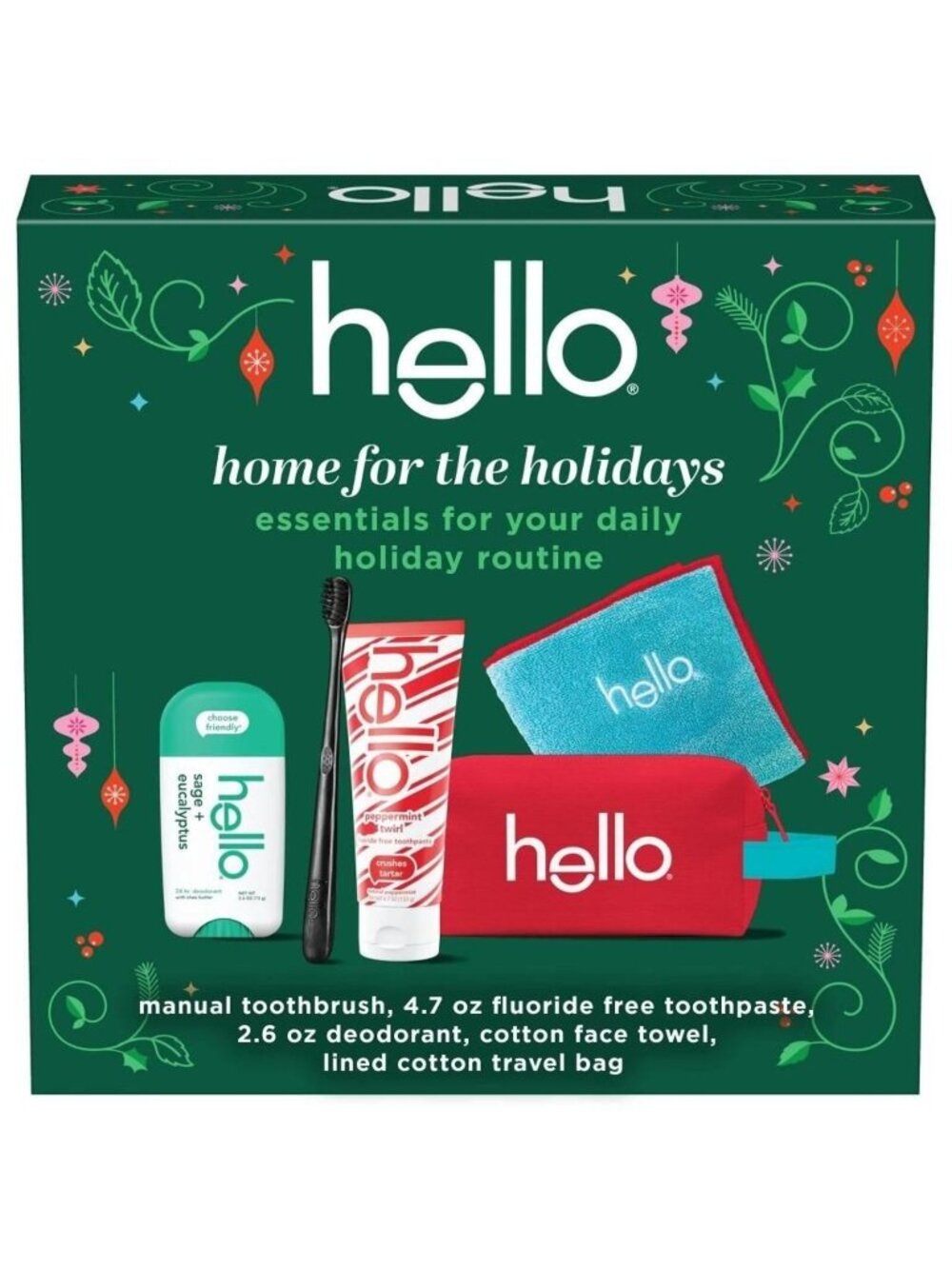 Hello Holiday Home for the Holidays Fluoride-Free Toothpaste and Aluminum Free D